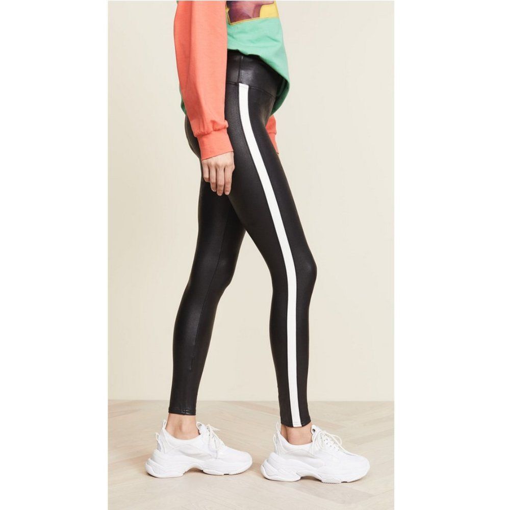 SPANX Faux Leather Side Stripe Leggings